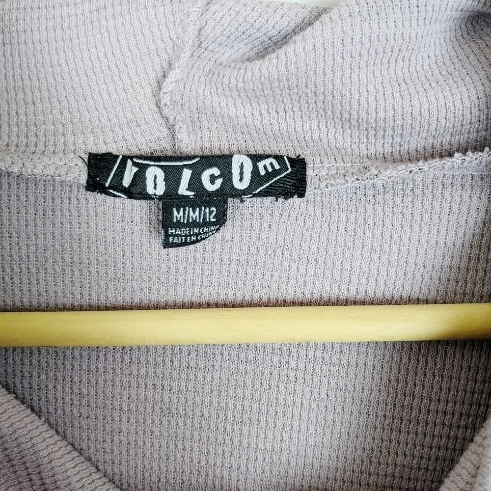 Volcom Pink Black striped‎ hoodie Long sleeve medium